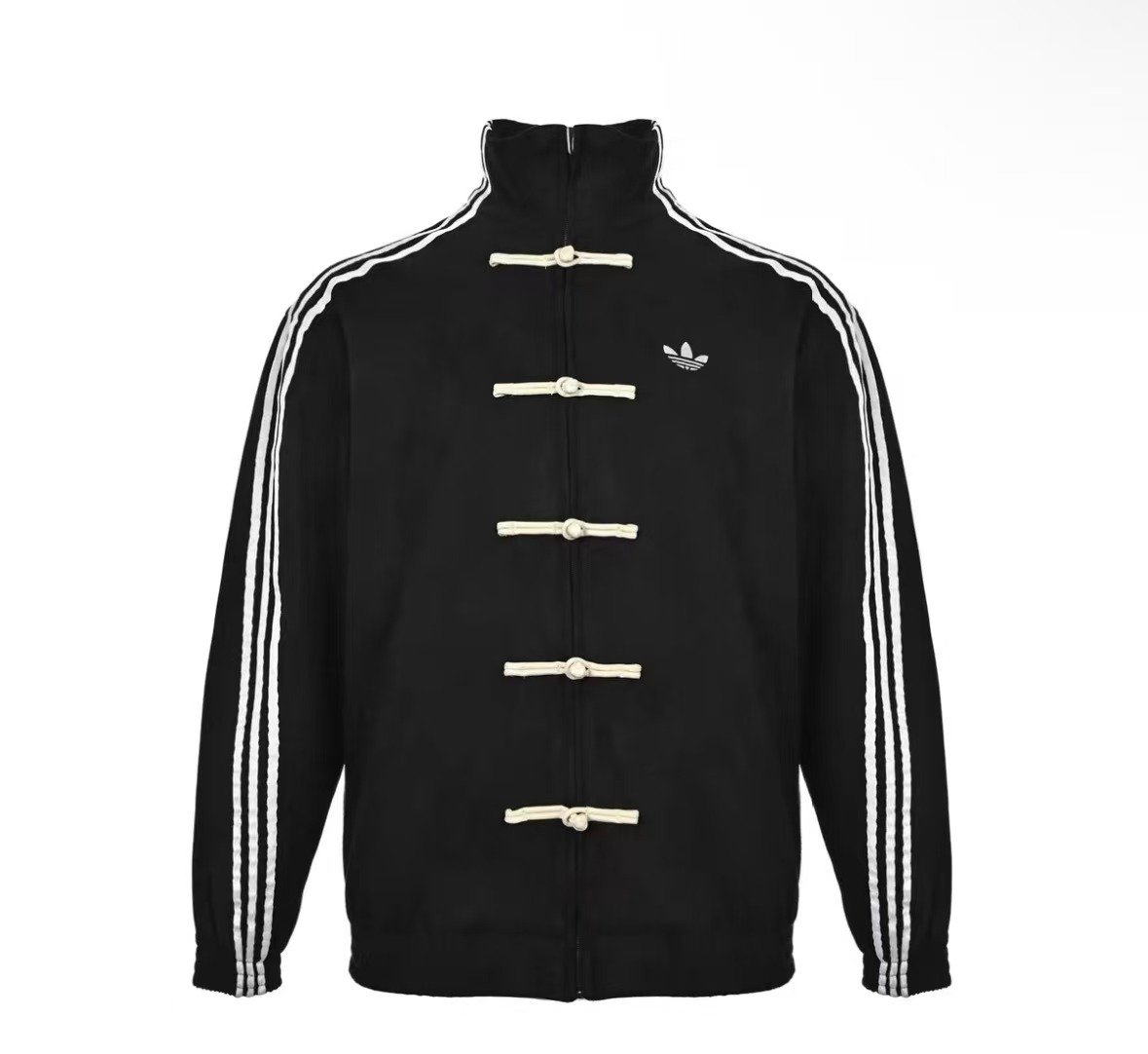 adidas originals CTT 3.1SOFT CNY New Chinese-style sporty loose stand-up collar zipper striped Tang suit jacket for both men and women - Image 5