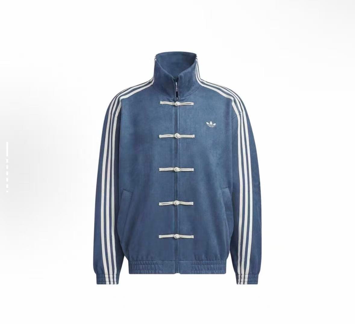 adidas originals CTT 3.1SOFT CNY New Chinese-style sporty loose stand-up collar zipper striped Tang suit jacket for both men and women