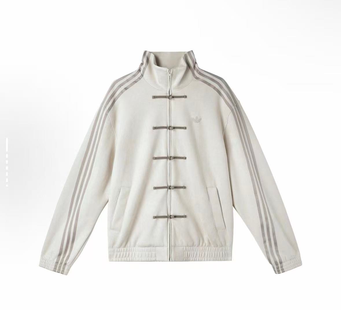 adidas originals CTT 3.1SOFT CNY New Chinese-style sporty loose stand-up collar zipper striped Tang suit jacket for both men and women - Image 4